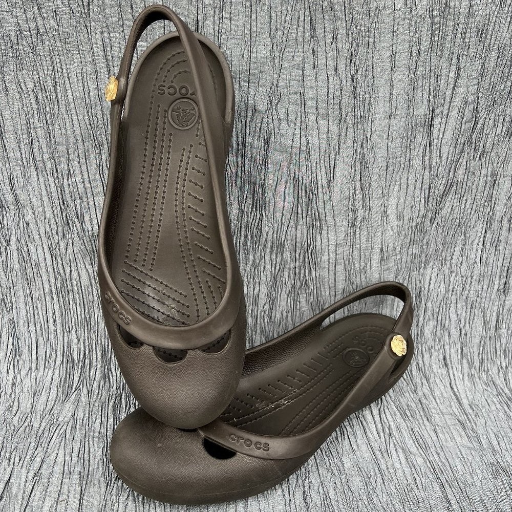 CROCS women's sling back Mary Jane slip on flats US Size 10